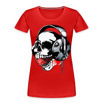 Farbe Schädel Musik von dk - Frauen Premium Bio T-Shirt - Rot - Vorne - Mia (176cm)