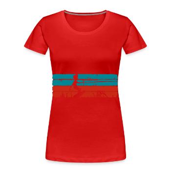 T-Shirt I Kitesurf und du - Frauen Premium Bio T-Shirt - Rot - Vorne - Mia (176cm)