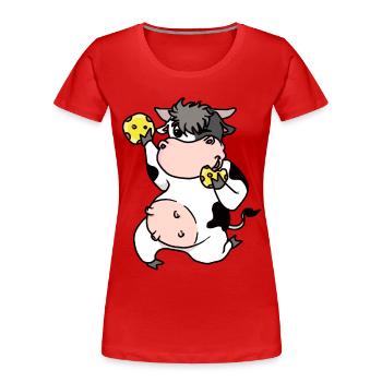 Drôle de biscuits de bonbons de vache grignotage - T-shirt bio Premium Femme - rouge - Devant - Mia (176cm)