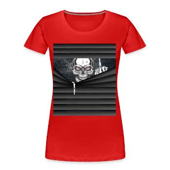 Halloween costume squelette majeur - T-shirt bio Premium Femme - rouge - Devant - Mia (176cm)