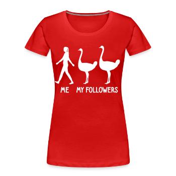 I Mes followers Strauss Zoo Éleveur Animal Keeper - T-shirt bio Premium Femme - rouge - Devant - Mia (176cm)