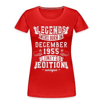 Birthday December 1955 year Limited Edition - Women's Premium Organic T-Shirt - red - Front - Mia (176cm)