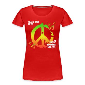 Peace - Frauen Premium Bio T-Shirt - Rot - Vorne - Mia (176cm)