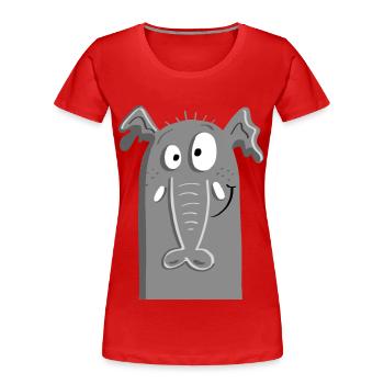 Cool Elephant I Elephant Face I Cartoon - Women's Premium Organic T-Shirt - red - Front - Mia (176cm)