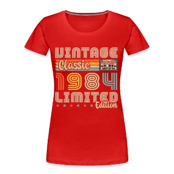 Jahrgang Jahrgang 1984 Geburtstagsgeschenk - Frauen Premium Bio T-Shirt - Rot - Vorne - Mia (176cm)