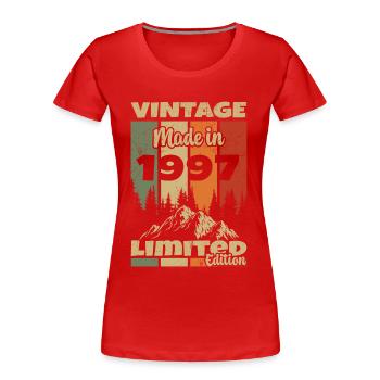 1997 Vintage Nées En 1997 Cadeau D'anniversaire - T-shirt bio Premium Femme - rouge - Devant - Mia (176cm)