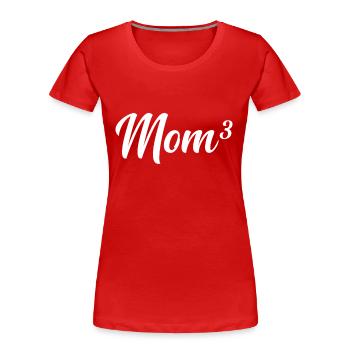 Mother of three to the power of 3 - Women's Premium Organic T-Shirt - red - Front - Mia (176cm)