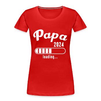 Papa 2024 Laden kündigt Schwangerschaft Future Dad - Frauen Premium Bio T-Shirt - Rot - Vorne - Mia (176cm)