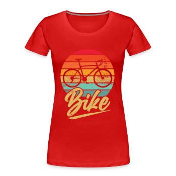 Bicycle Retro Mountain Bike MTB - Women's Premium Organic T-Shirt - red - Front - Mia (176cm)