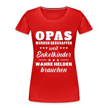 Opas weil Enkelkinder Wahre Helden Bauch Großvater - Frauen Premium Bio T-Shirt - Rot - Vorne - Mia (176cm)