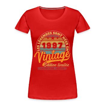 1997 Vintage Nées En 1997 Cadeau D'anniversaire - T-shirt bio Premium Femme - rouge - Devant - Mia (176cm)