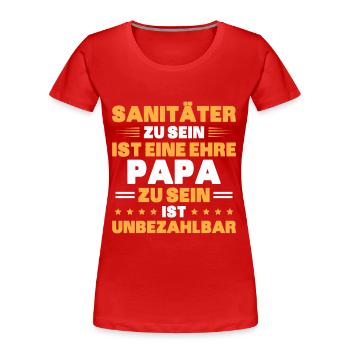 Sanitäter Rettungsdienst - Frauen Premium Bio T-Shirt - Rot - Vorne - Mia (176cm)