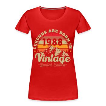 Jahrgang Jahrgang 1988 Geburtstagsgeschenk - Frauen Premium Bio T-Shirt - Rot - Vorne - Mia (176cm)