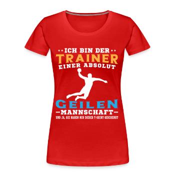 Mannschaft Handballspieler Beachhandball Ballsport - Frauen Premium Bio T-Shirt - Rot - Vorne - Mia (176cm)