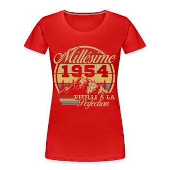 Millésime 1954 - T-shirt bio Premium Femme - rouge - Devant - Mia (176cm)