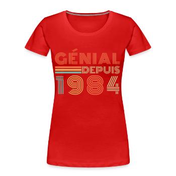 Awesome Since 1984 Retro Birthday Gift - Women's Premium Organic T-Shirt - red - Front - Mia (176cm)