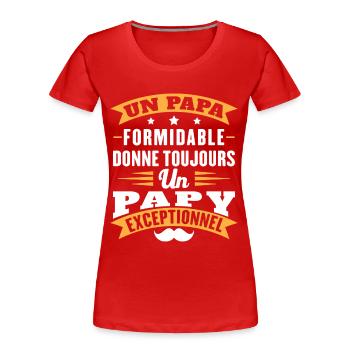 Terrific Dad Always Gives Grandpa Exceptional - Women's Premium Organic T-Shirt - red - Front - Mia (176cm)