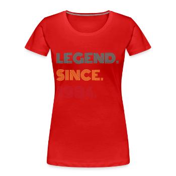 Legend since 1984 Vinatge 1984 Birthday Gift - Women's Premium Organic T-Shirt - red - Front - Mia (176cm)