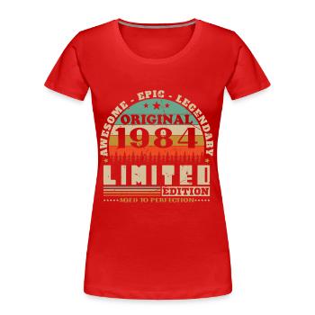Vinatge 1984 Birthday Gift - Women's Premium Organic T-Shirt - red - Front - Mia (176cm)