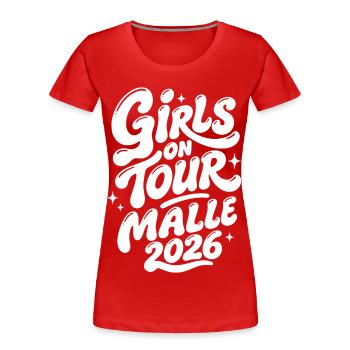 Malle 2026 Filles en tournée - T-shirt bio Premium Femme - rouge - Devant - Mia (176cm)