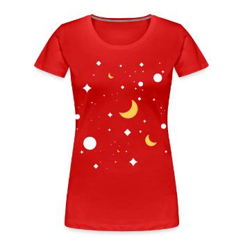 Sternenhimmel - Frauen Premium Bio T-Shirt - Rot - Vorne - Mia (176cm)