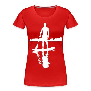 Stand Up Paddle Silhouette SUP - Women's Premium Organic T-Shirt - red - Front - Mia (176cm)