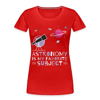 Astronomie, mein Lieblingsthema, Weltraumteleskop - Frauen Premium Bio T-Shirt - Rot - Vorne - Mia (176cm)