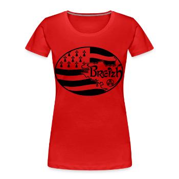 Oval Britannien - Frauen Premium Bio T-Shirt - Rot - Vorne - Mia (176cm)