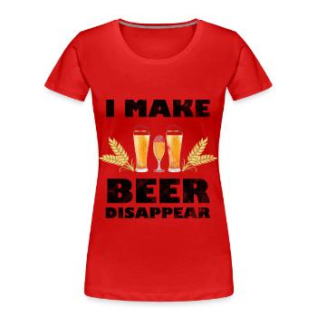 Bière bière drôle dire avec bière - T-shirt bio Premium Femme - rouge - Devant - Mia (176cm)