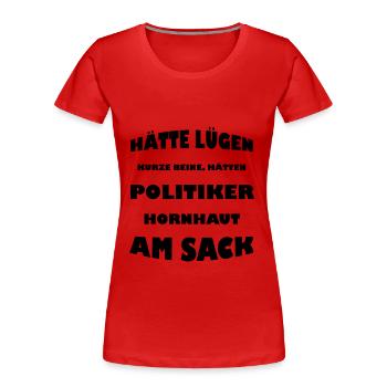 Politik - Frauen Premium Bio T-Shirt - Rot - Vorne - Mia (176cm)