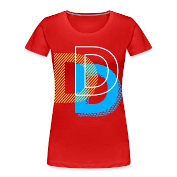Alphabet D Urban Graphic Deluxe - Women's Premium Organic T-Shirt - red - Front - Mia (176cm)
