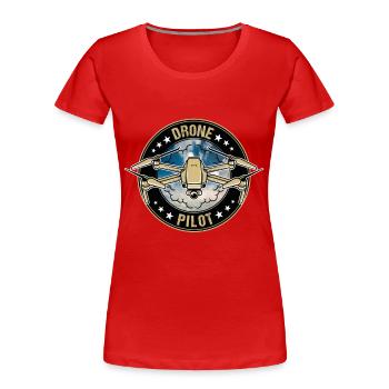 Pilote Drone Drone Quadcopter fpv drone pilote - T-shirt bio Premium Femme - rouge - Devant - Mia (176cm)