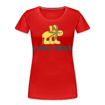 LIONLINESS - Nur Löwe Außenseiterkunst - Frauen Premium Bio T-Shirt - Rot - Vorne - Mia (176cm)