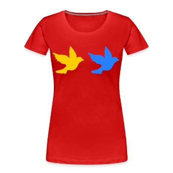 Ukraine - Frauen Premium Bio T-Shirt - Rot - Vorne - Mia (176cm)