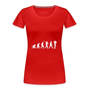 évolution, père, - T-shirt bio Premium Femme - rouge - Devant - Mia (176cm)