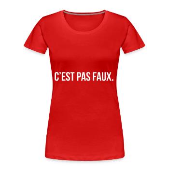 C EST FAUX - T-shirt bio Premium Femme - rouge - Devant - Mia (176cm)