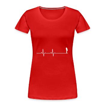 Liebespaar Herzschlag - Frauen Premium Bio T-Shirt - Rot - Vorne - Mia (176cm)