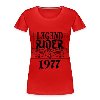 Legend rider Are born in 1977 - Women's Premium Organic T-Shirt - red - Front - Mia (176cm)