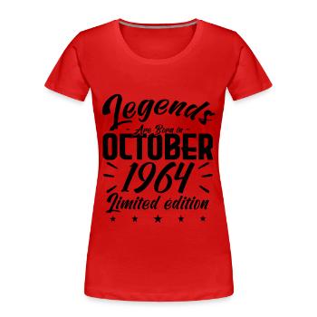 LEGENDS ARE BORN IN OKTOBER 1964 - JUBILÄUMS-GIF - Frauen Premium Bio T-Shirt - Rot - Vorne - Mia (176cm)