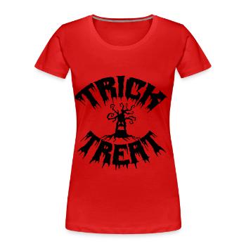 trick treat, Halloween. - T-shirt bio Premium Femme - rouge - Devant - Mia (176cm)