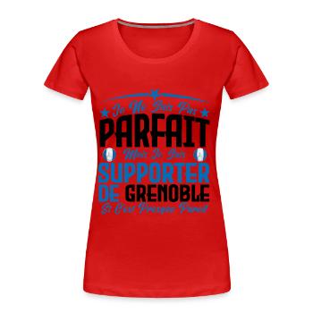 je ne suis pas parfait, supporteur de Grenoble. - T-shirt bio Premium Femme - rouge - Devant - Mia (176cm)
