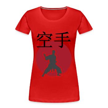 karate. martial arts. Gift idea. Japan - Women's Premium Organic T-Shirt - red - Front - Mia (176cm)