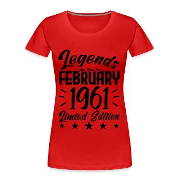 1961 birth. Birthday gift. - Women's Premium Organic T-Shirt - red - Front - Mia (176cm)