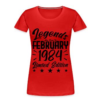 1984 birth. Birthday gift. - Women's Premium Organic T-Shirt - red - Front - Mia (176cm)