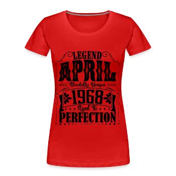 April 1968. Birthday April 1968. Gift 1968. - Women's Premium Organic T-Shirt - red - Front - Mia (176cm)