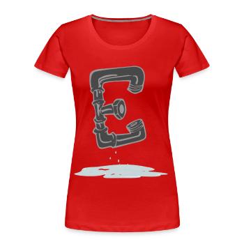rohr e - Frauen Premium Bio T-Shirt - Rot - Vorne - Mia (176cm)