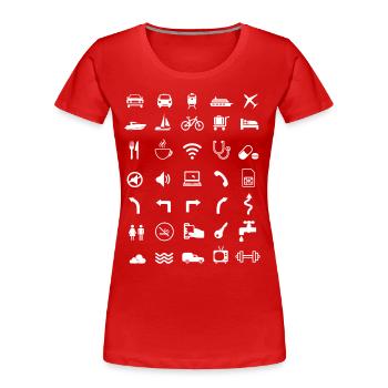 Urlaub Tourist Reisen Sprachbarriere Übersetzer - Frauen Premium Bio T-Shirt - Rot - Vorne - Mia (176cm)