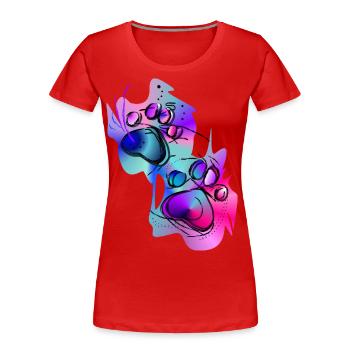 Pattes de chien colorées - T-shirt bio Premium Femme - rouge - Devant - Mia (176cm)