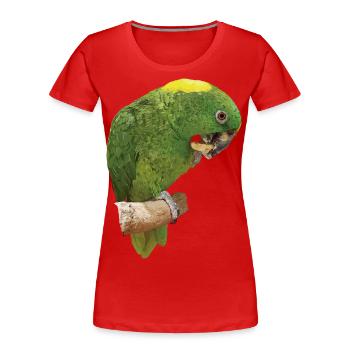 The yellow-naped parrot - Women's Premium Organic T-Shirt - red - Front - Mia (176cm)
