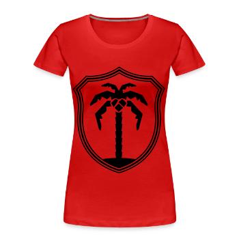 Armoiries du symbole de Palm Island - T-shirt bio Premium Femme - rouge - Devant - Mia (176cm)